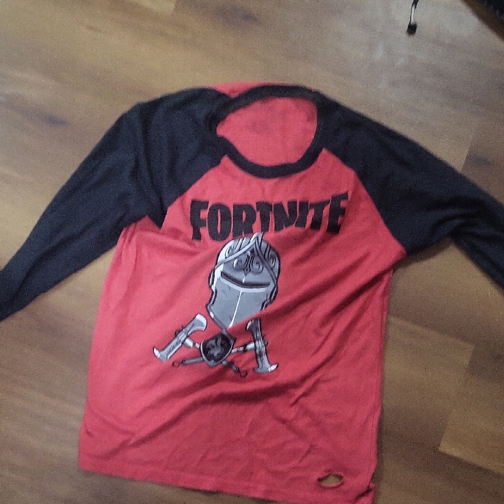 Fortnite Kids Red and Black Long Sleeve Tee